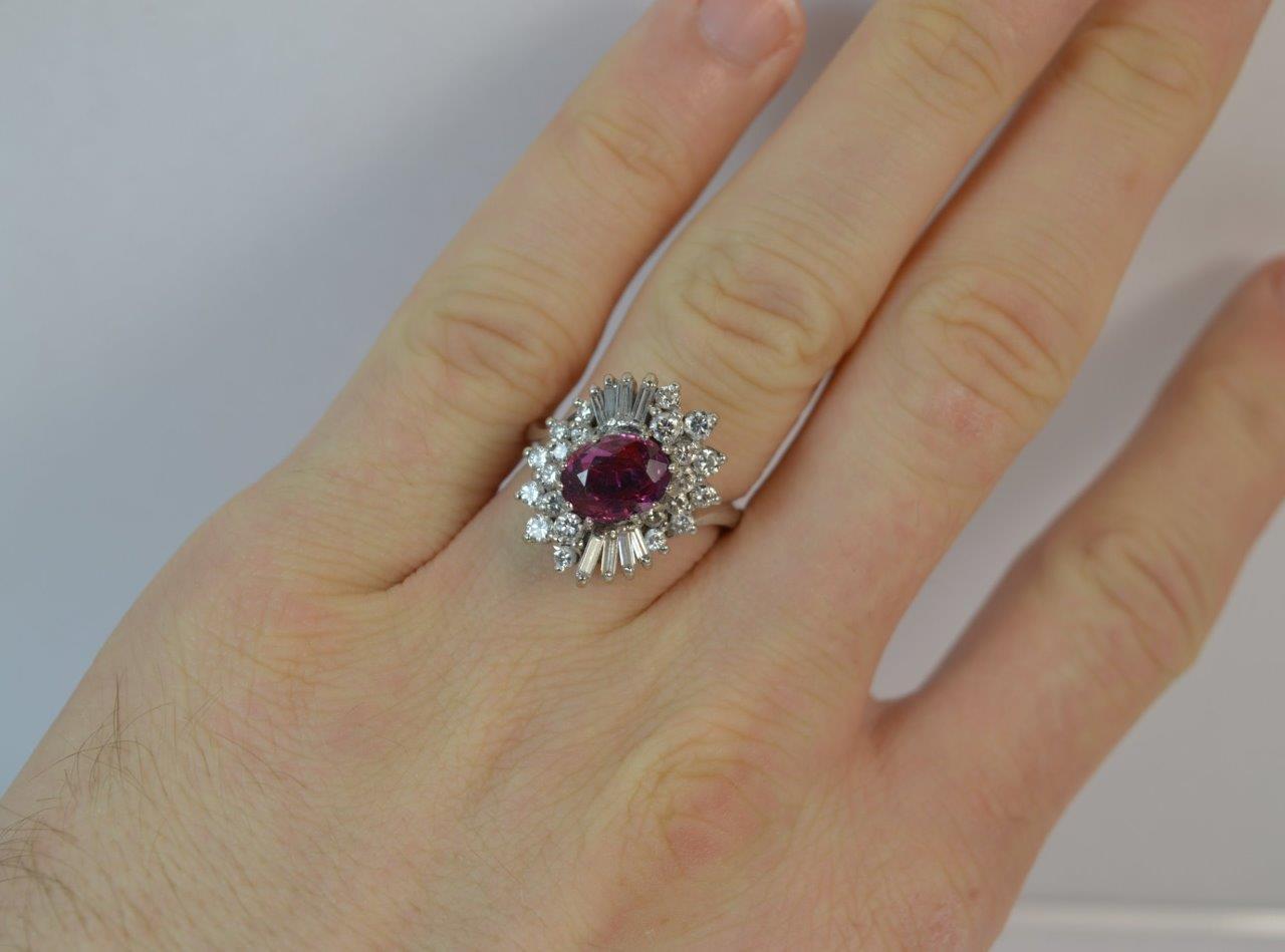 Ruby and Diamond Cluster Ring - Image 5 of 13