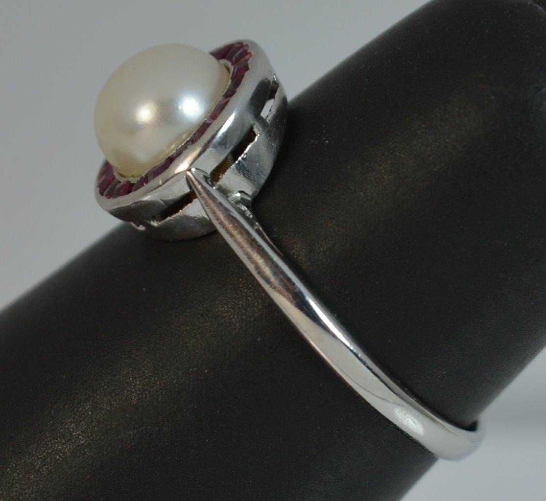 Platinum, Ruby and Pearl Ring - Image 4 of 11