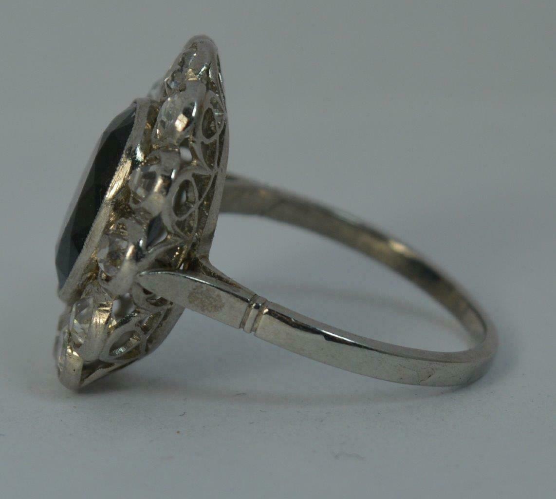 Antique French Old Cut Diamond & Sapphire Cluster Ring - Image 4 of 12