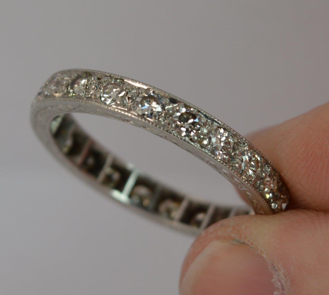 Platinum and Diamond ladies Art Deco Period Design full Eternity Ring - Image 8 of 12