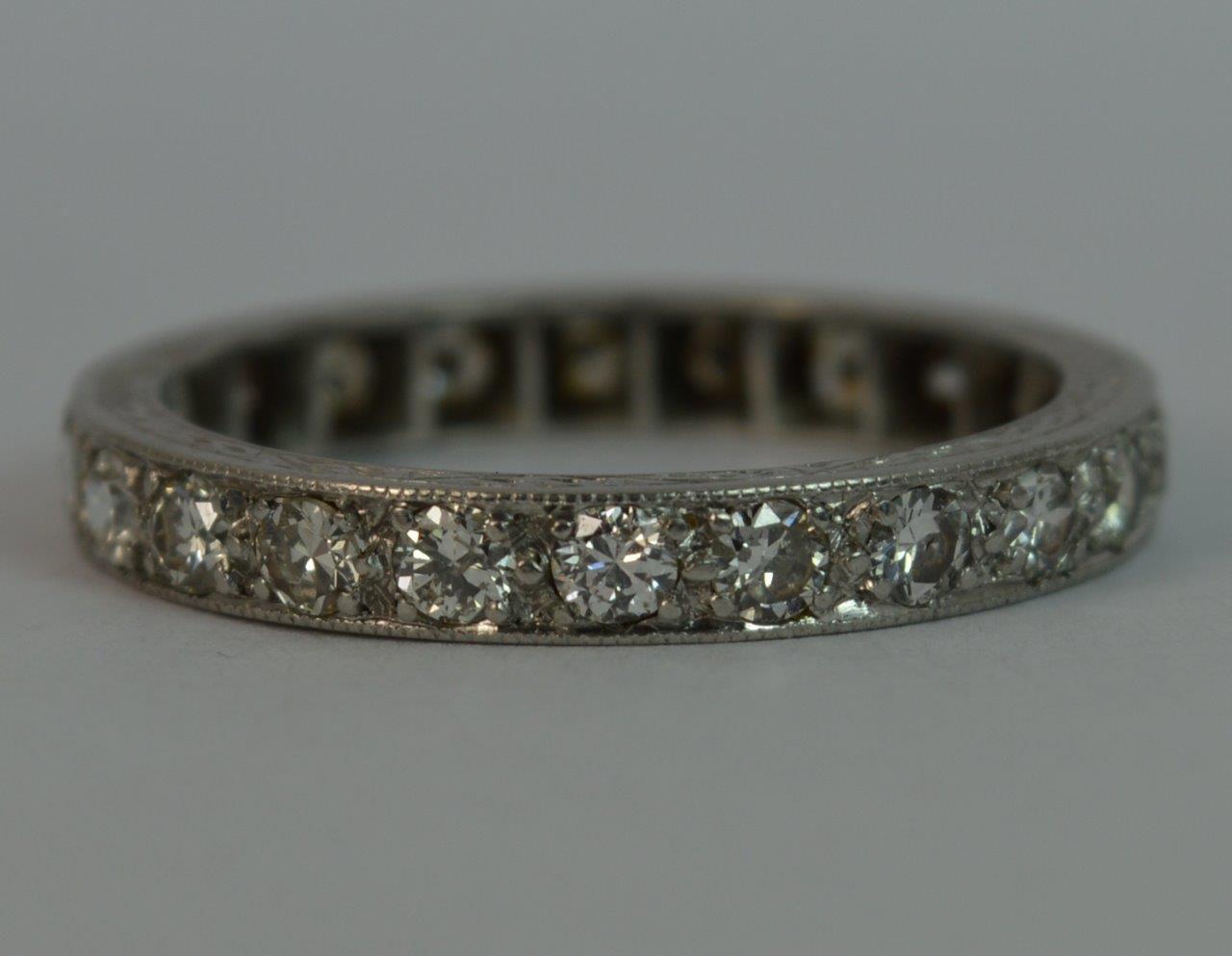 Platinum and Diamond ladies Art Deco Period Design full Eternity Ring