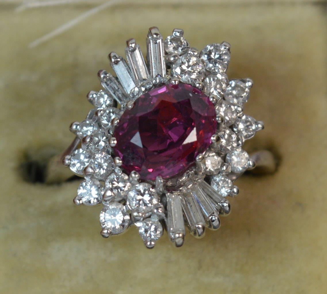 Ruby and Diamond Cluster Ring - Image 2 of 13