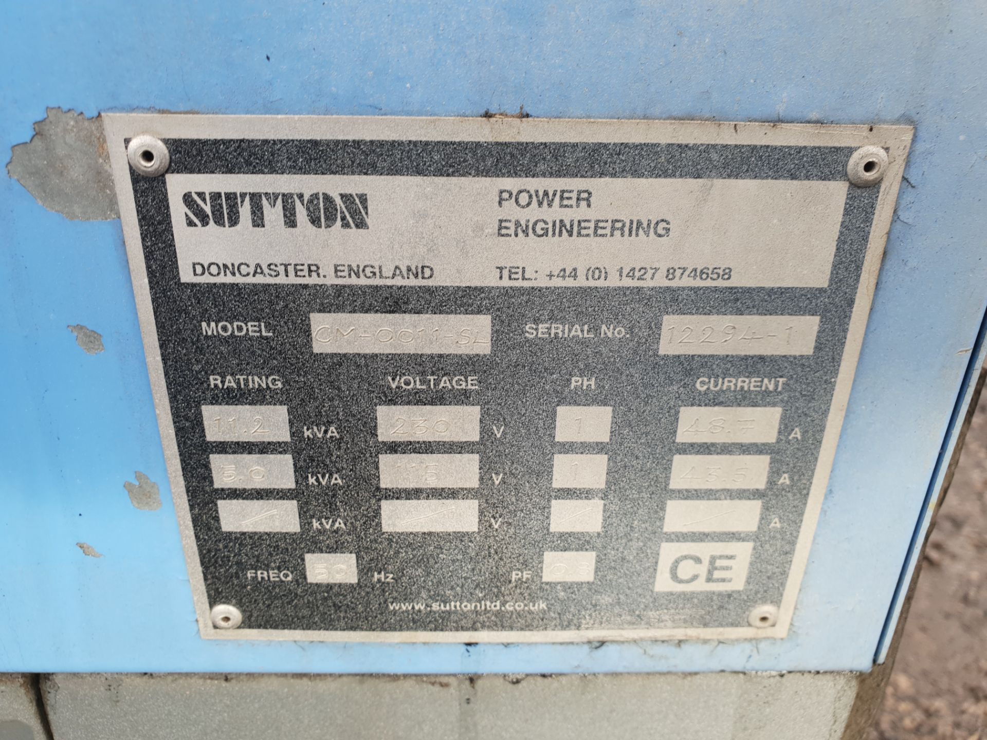 Sutton CM-0011-SL 11Kva Silenced Generator - Image 5 of 6