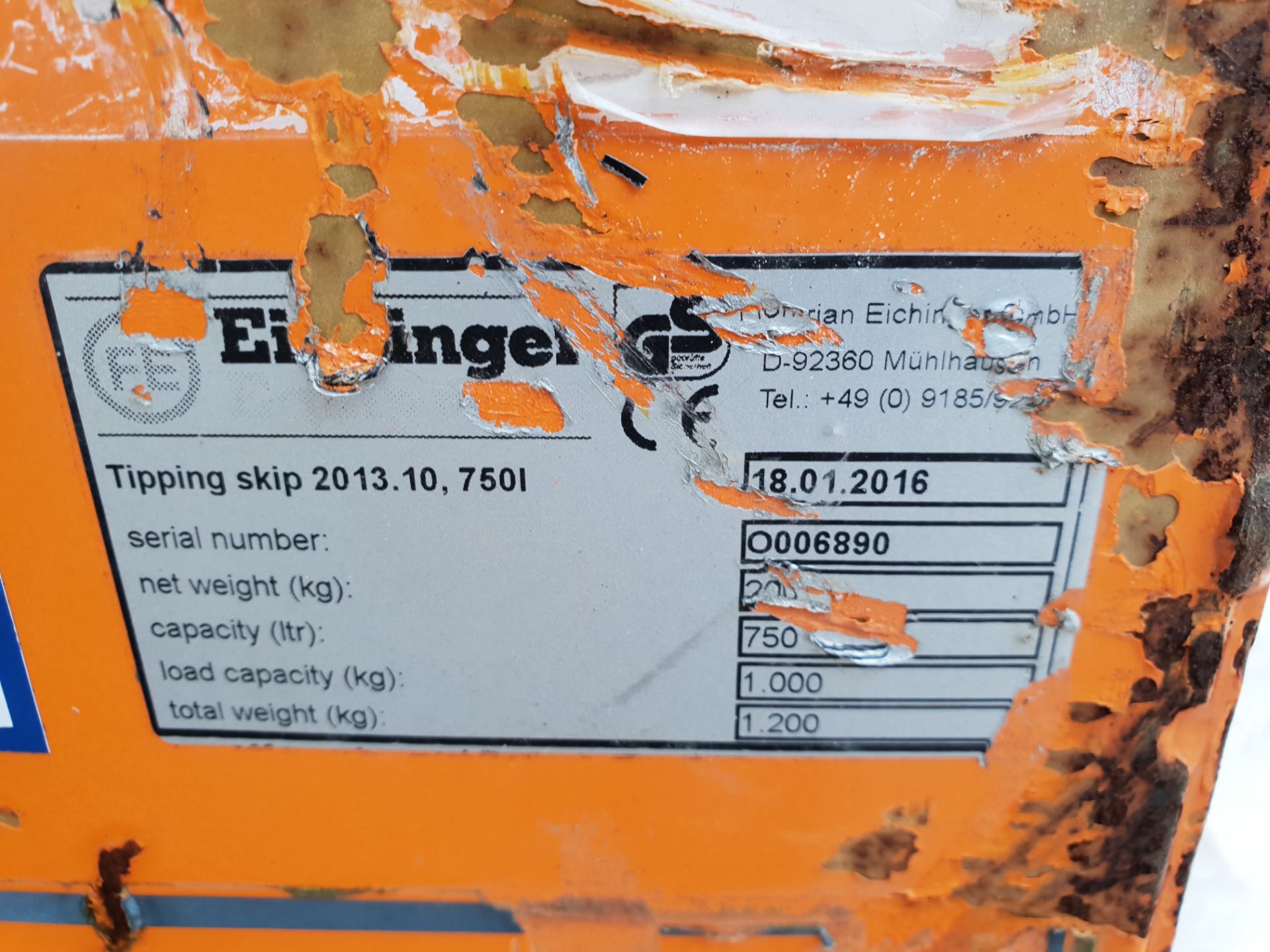 2016 Eichinger Tipping Skip - Image 5 of 5