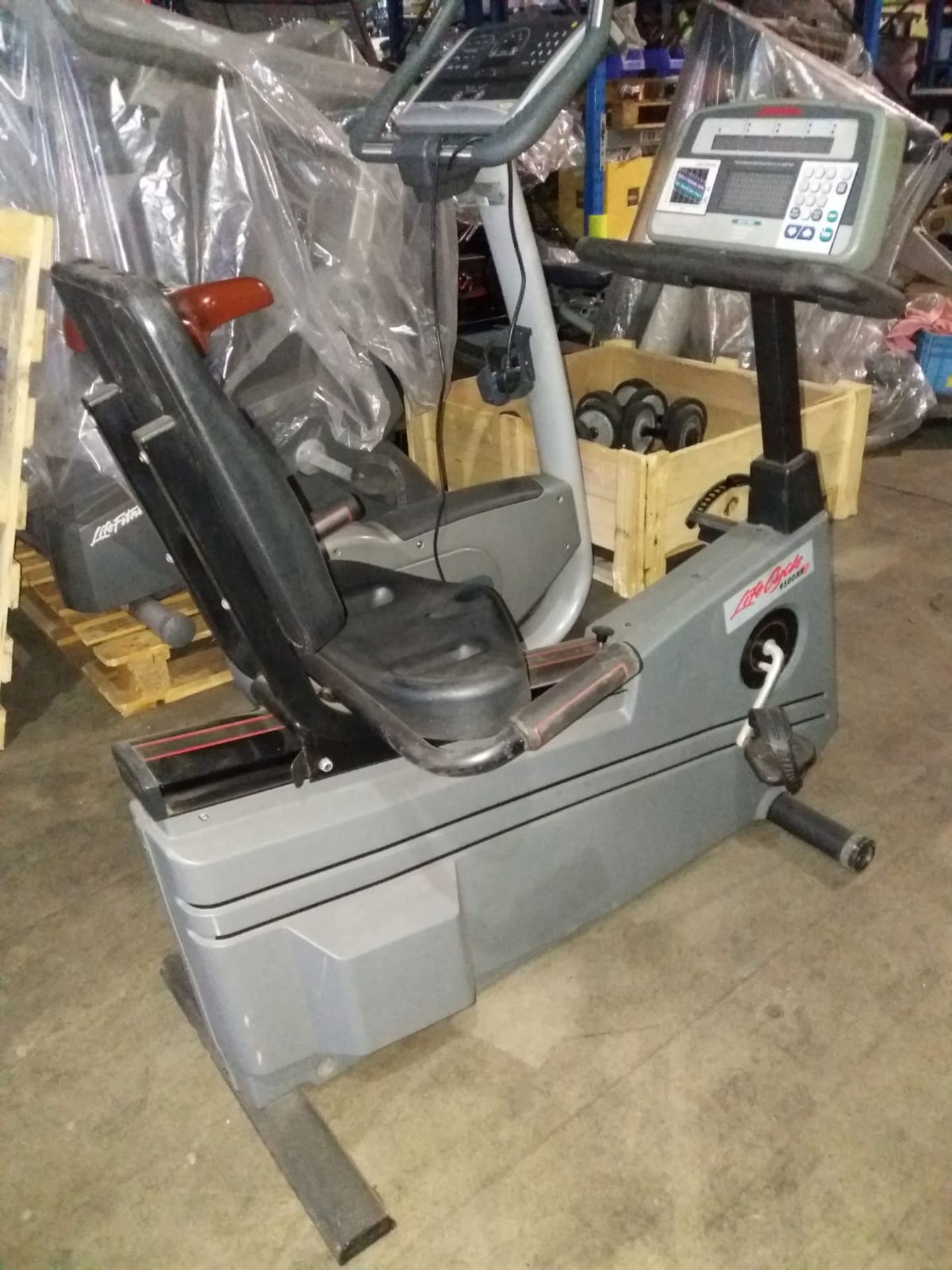 Life Fitness 9500hr recumbent bike.