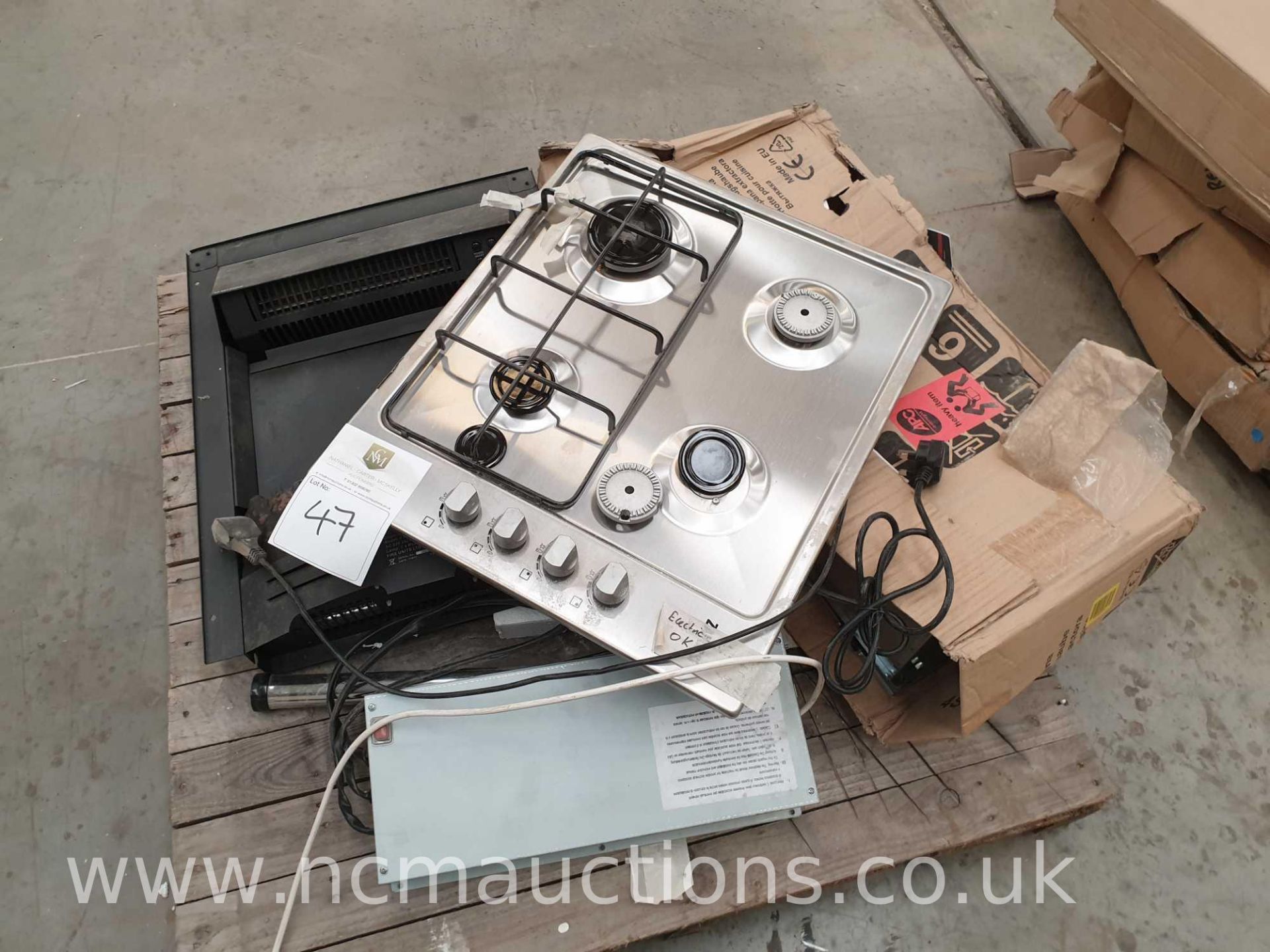 Pallet containing Hob, Fire and Cooker hood