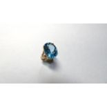 9ct Yellow Gold Synthetic Blue Topaz Dress Ring