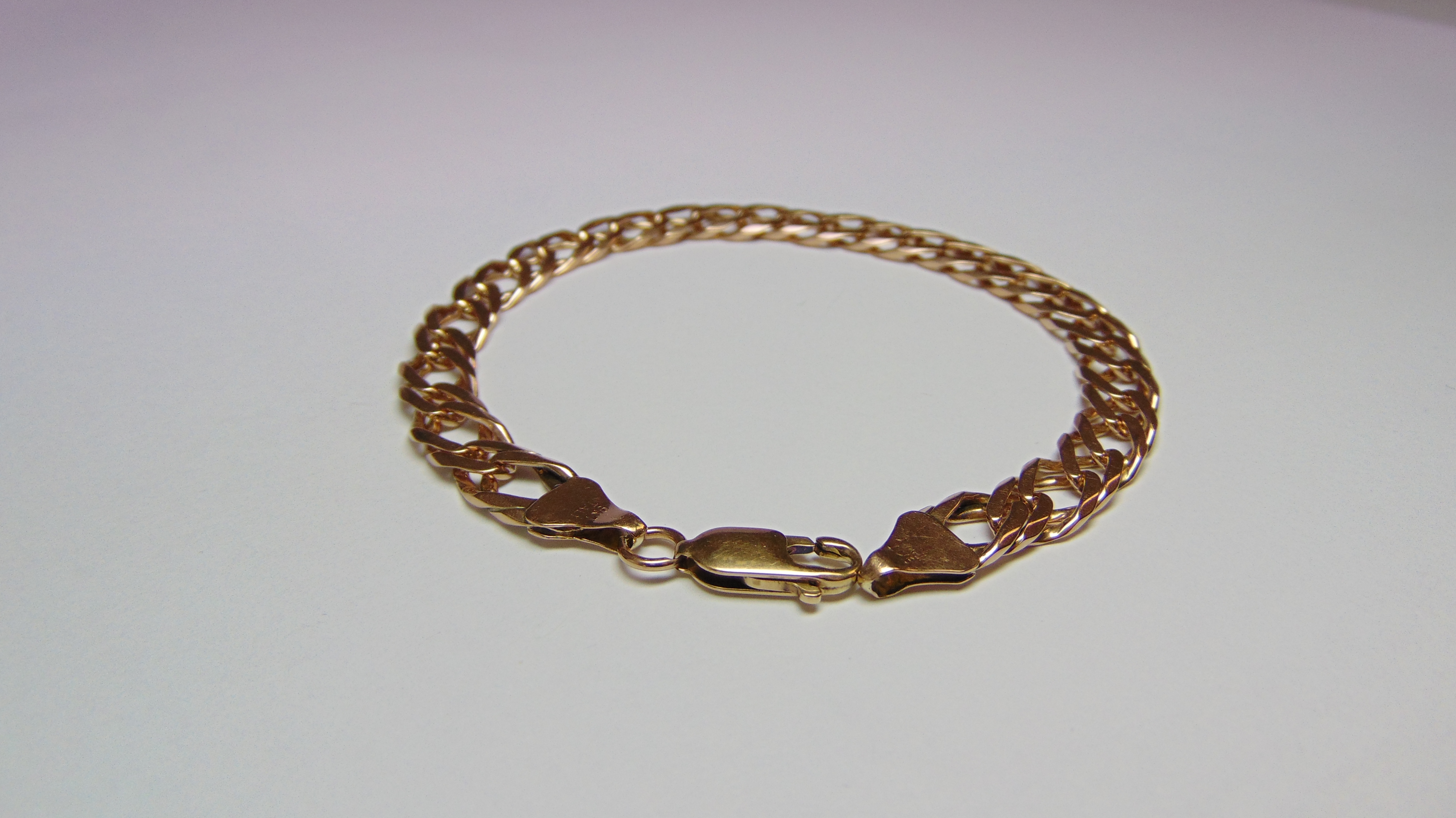 9ct Yellow Gold Double Curb Bracelet