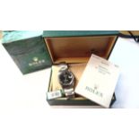 Rolex Gents Datejust Black Baton Dial Steel Oyster Bracelet 16200