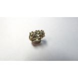 9ct Yellow Gold Green Amethyst and Diamond Dress Ring