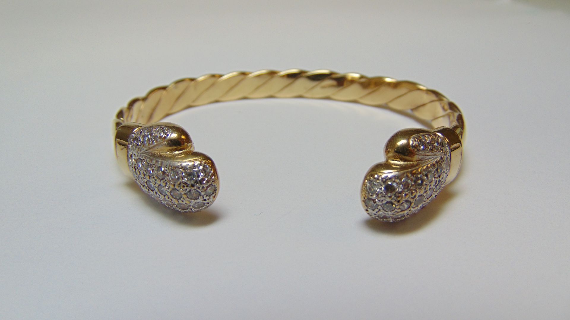 9ct Yellow Gold CZ Set Childs Boxing Glove Bangle