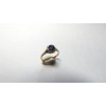 Vintage Sapphire & Diamond Cluster Dress Ring Stamped 18ct