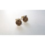 Vintage 9ct Yellow Gold Patterned Cufflinks