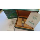 Rolex Ladies Datejust Bi Metal Jubilee Bracelet Champagne Diamond Dial 69173