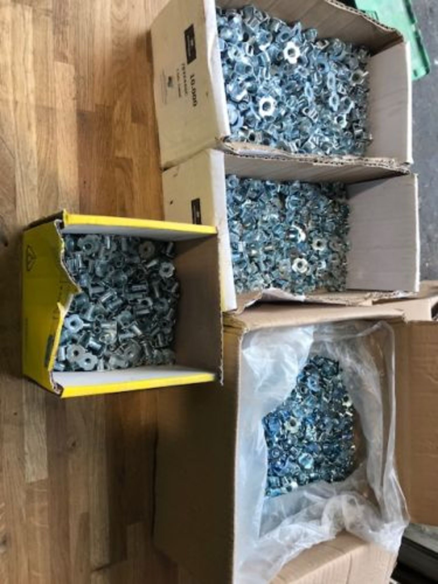 4 opened boxes of pronged tee nuts M10/M8/M6 large qty