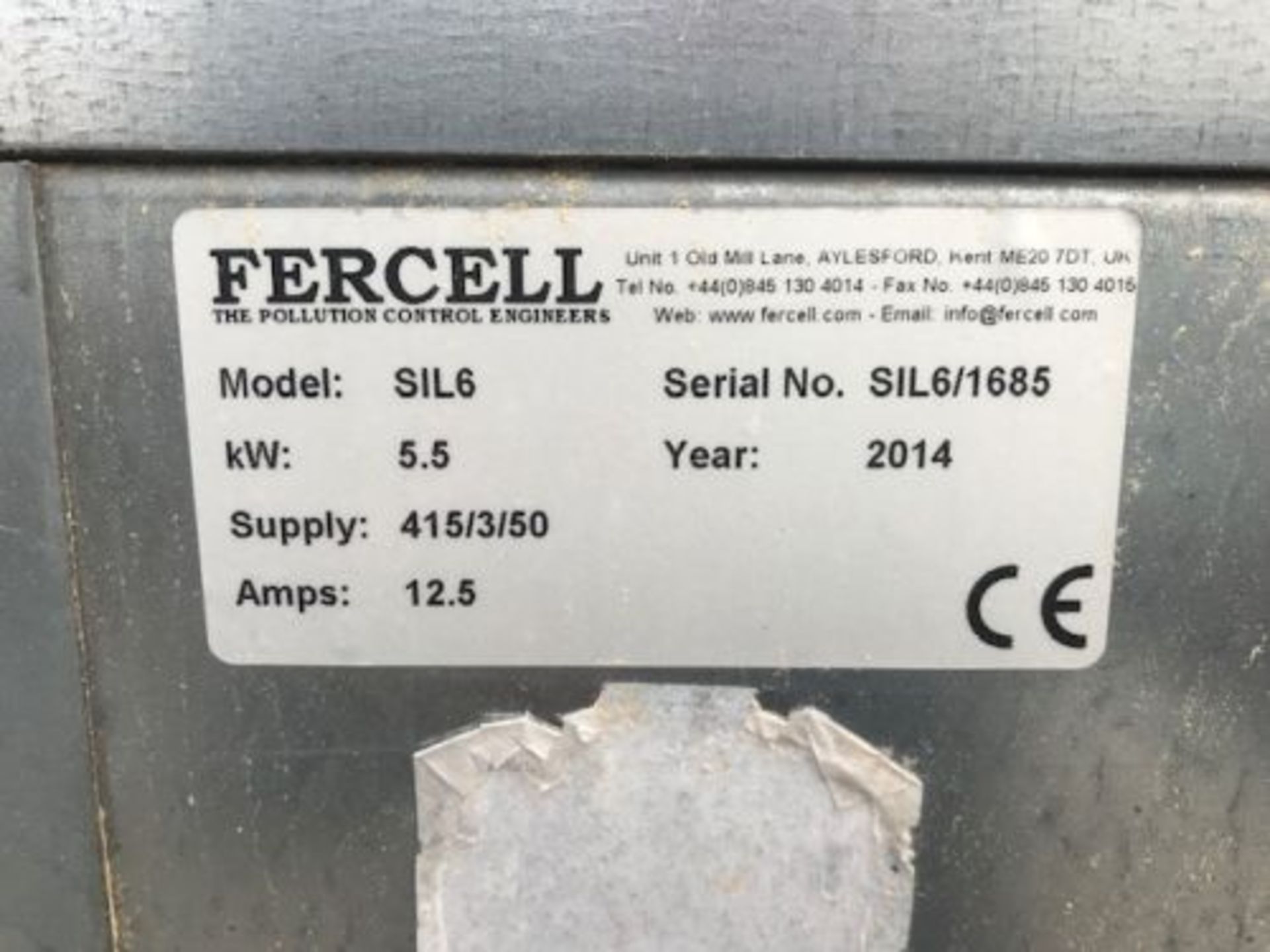 Fercell 6 bag dust unit model SIL6 year 2014 5.5kw motor 11ft high 14ft5" long - Image 4 of 7