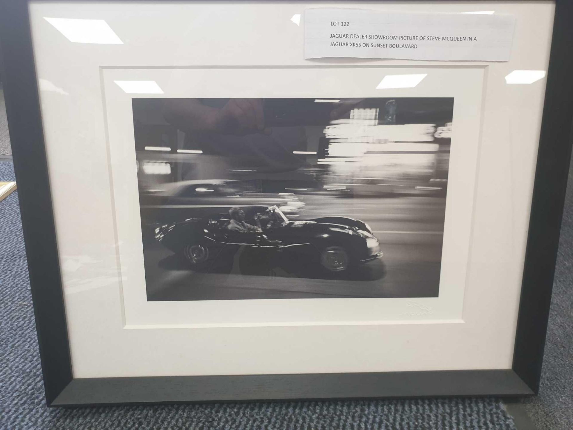 Rare Jaguar dealer picture of Steve McQueen in a xkSS