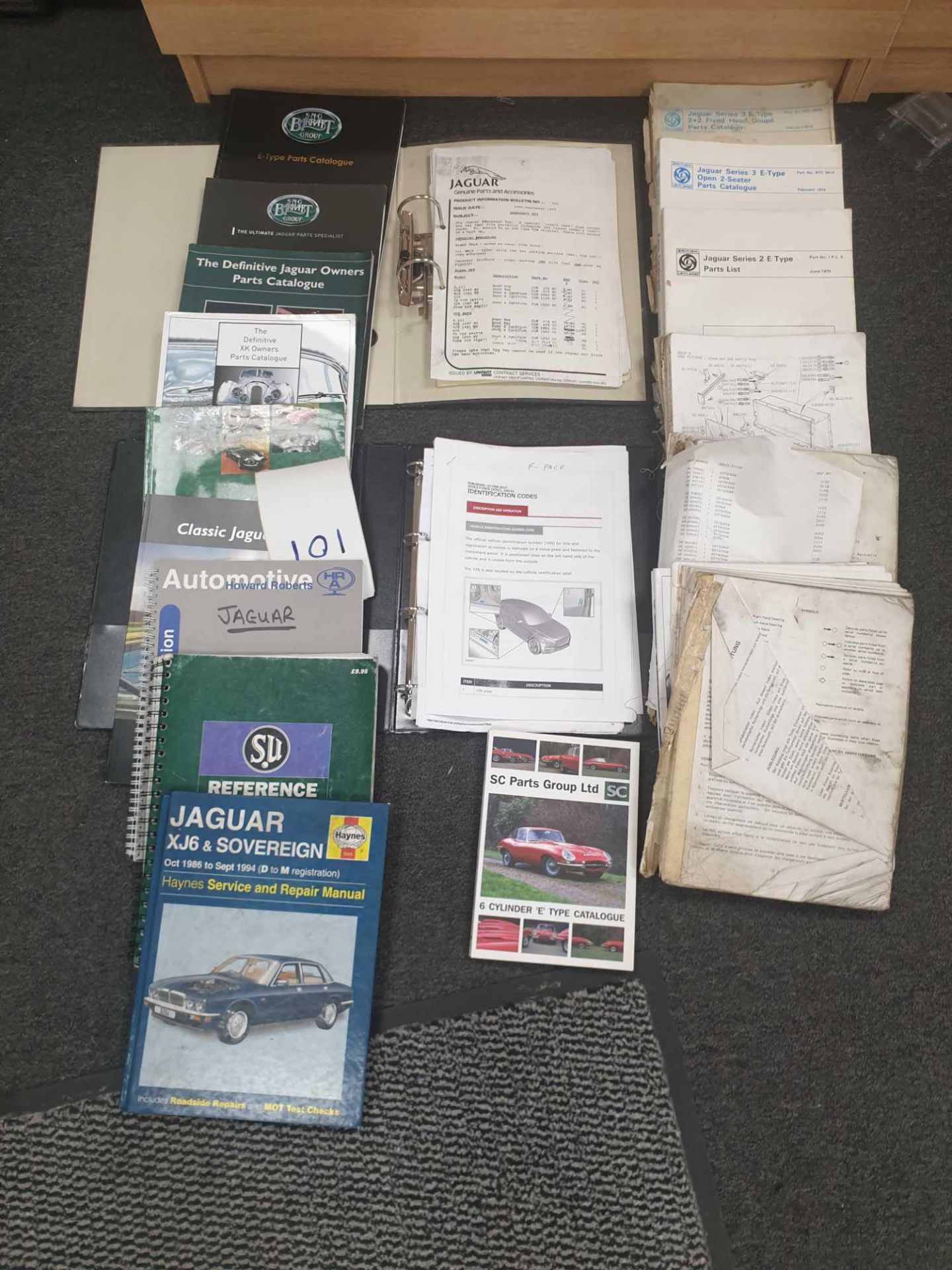 Rare Jaguar E Type parts catalogues