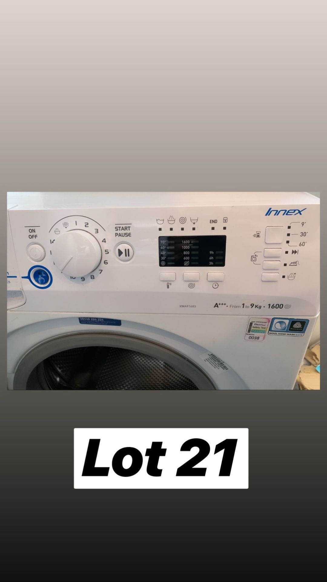 Fully Working Indesit Washing Machine - Image 2 of 2