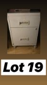 White Steel 2 Draw Cabinet