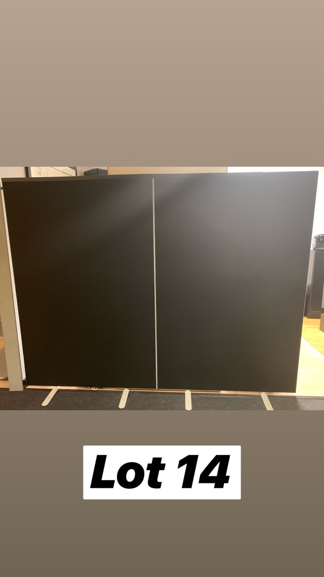 2 x Black velcro Office Screens - Image 2 of 2