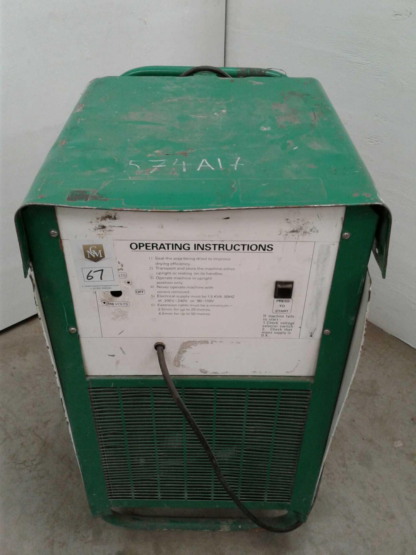 Ebacc dehumidifier 110 V 32amp