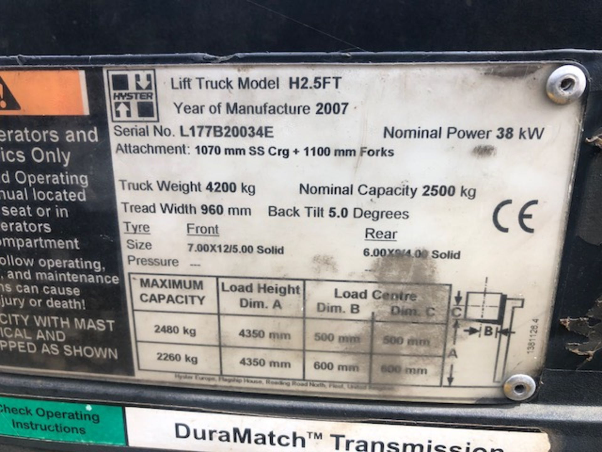 Hyster H2.5FT Forklift - Image 4 of 5