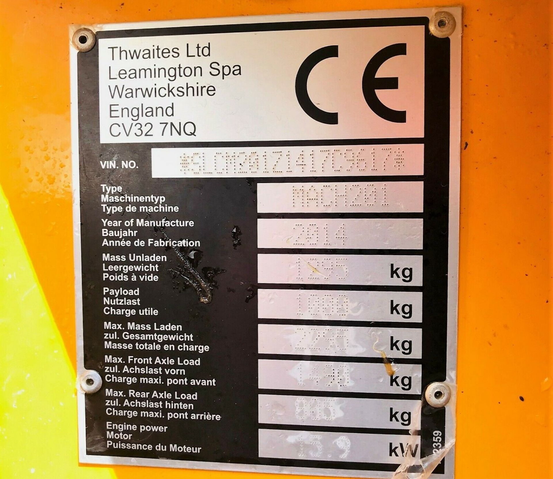 Thwaites MACH201 High Tip Dumper - Image 12 of 12