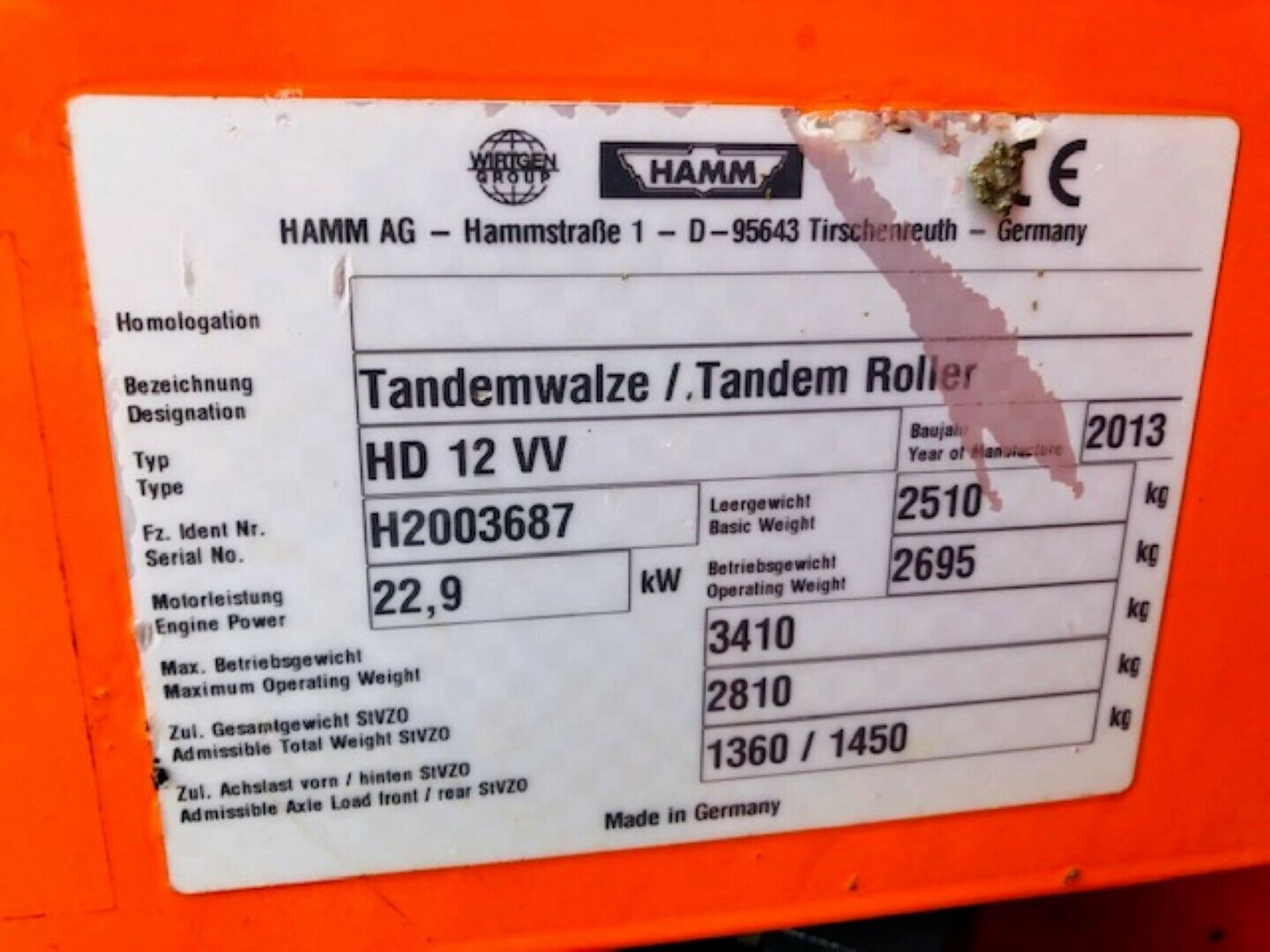 Hamm HD 12 W Tandem Roller - Image 3 of 11