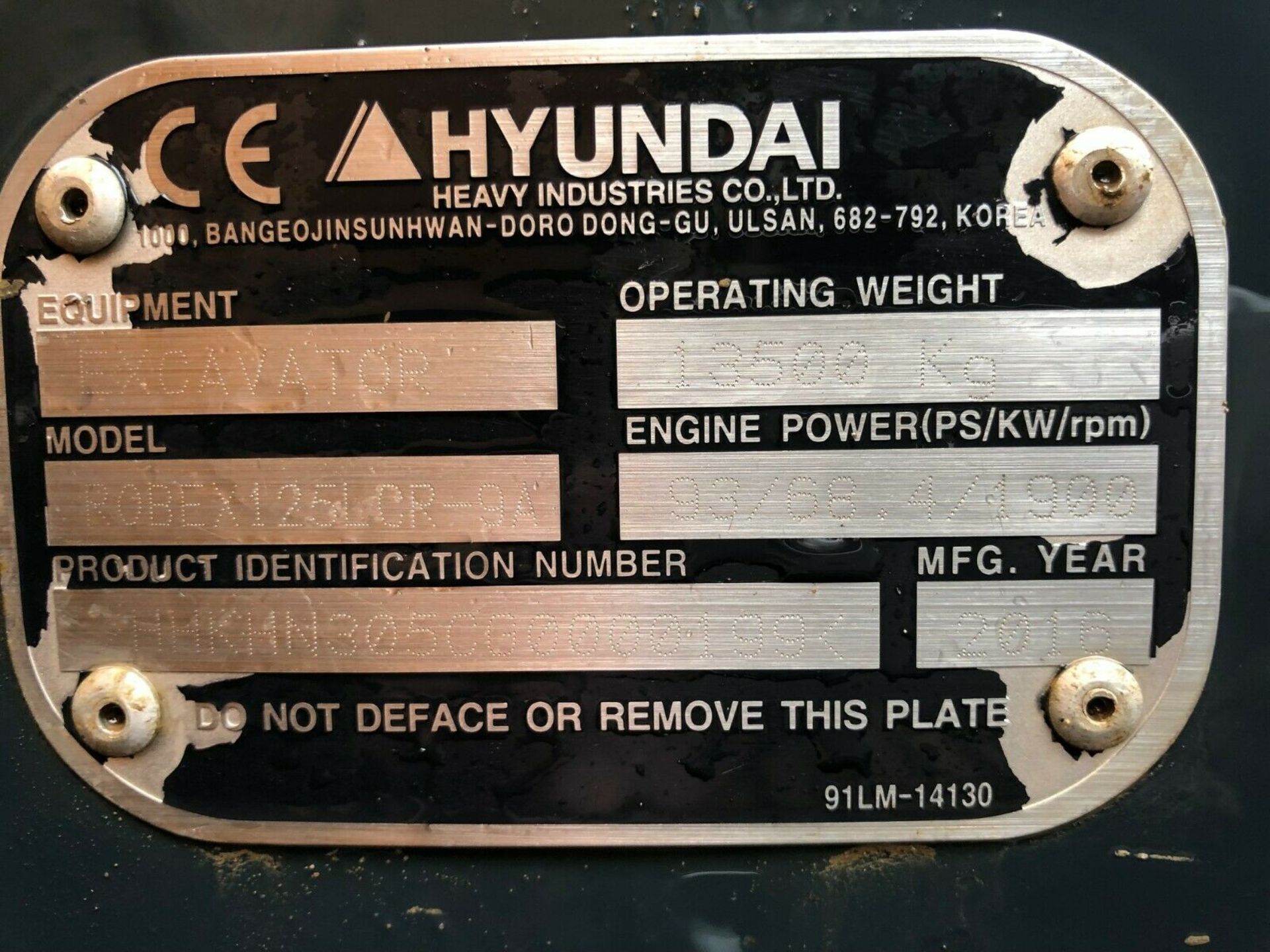 Hyundai Robex 125 LCR-9A D Excavator / Digger - Image 12 of 12