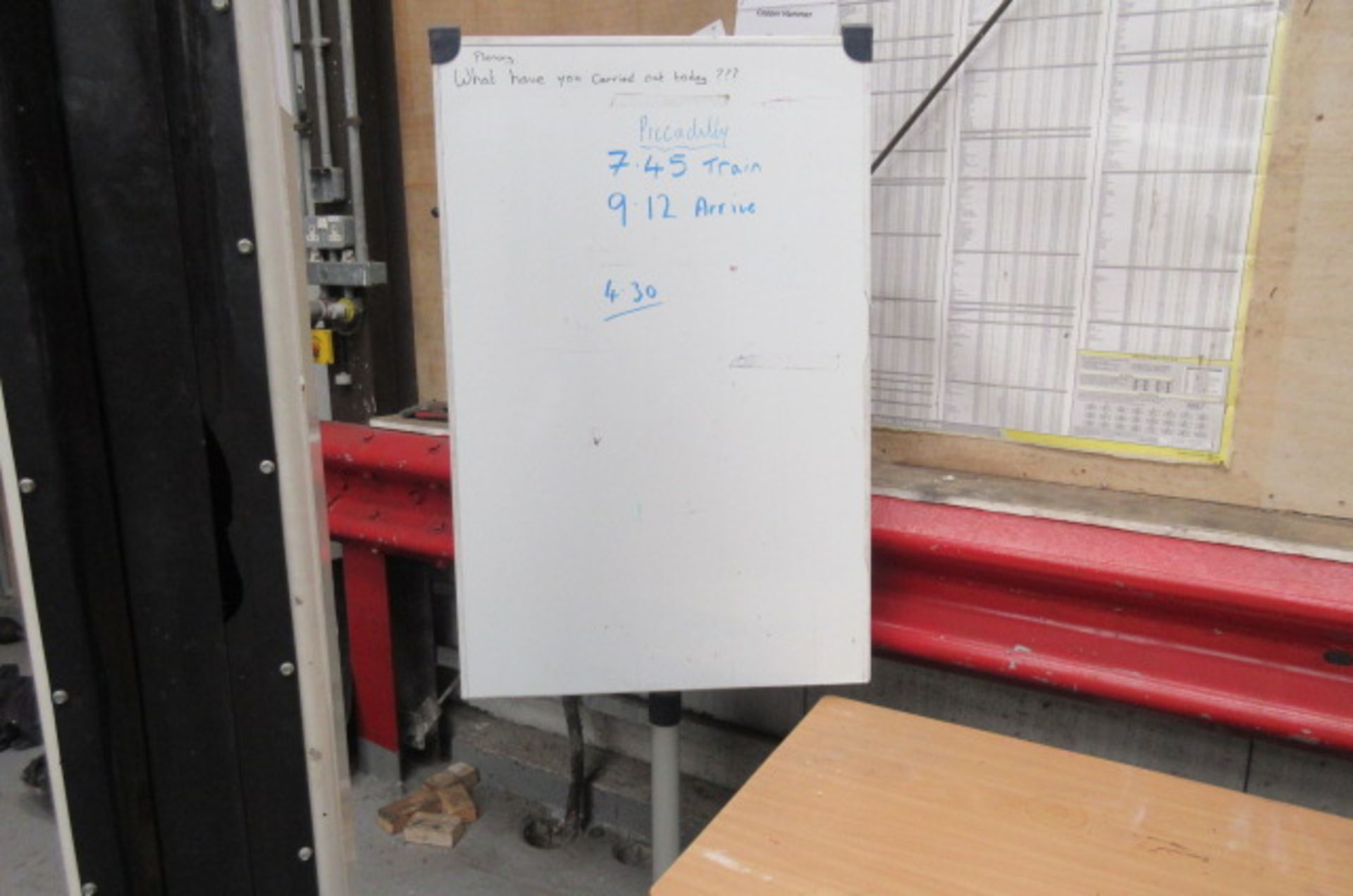 Five tables, 2 chairs and a mobile white board. - Image 2 of 2