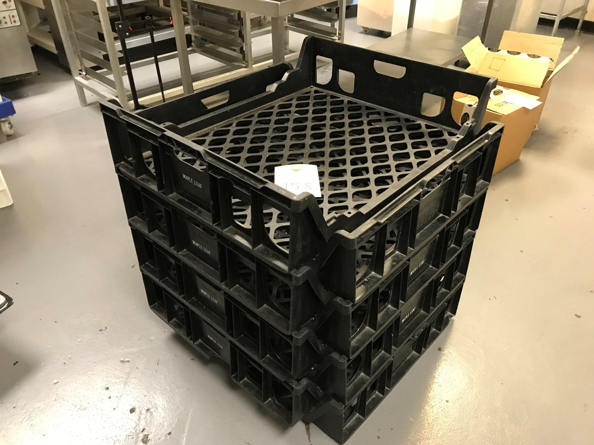 8x Black Plastic Trays