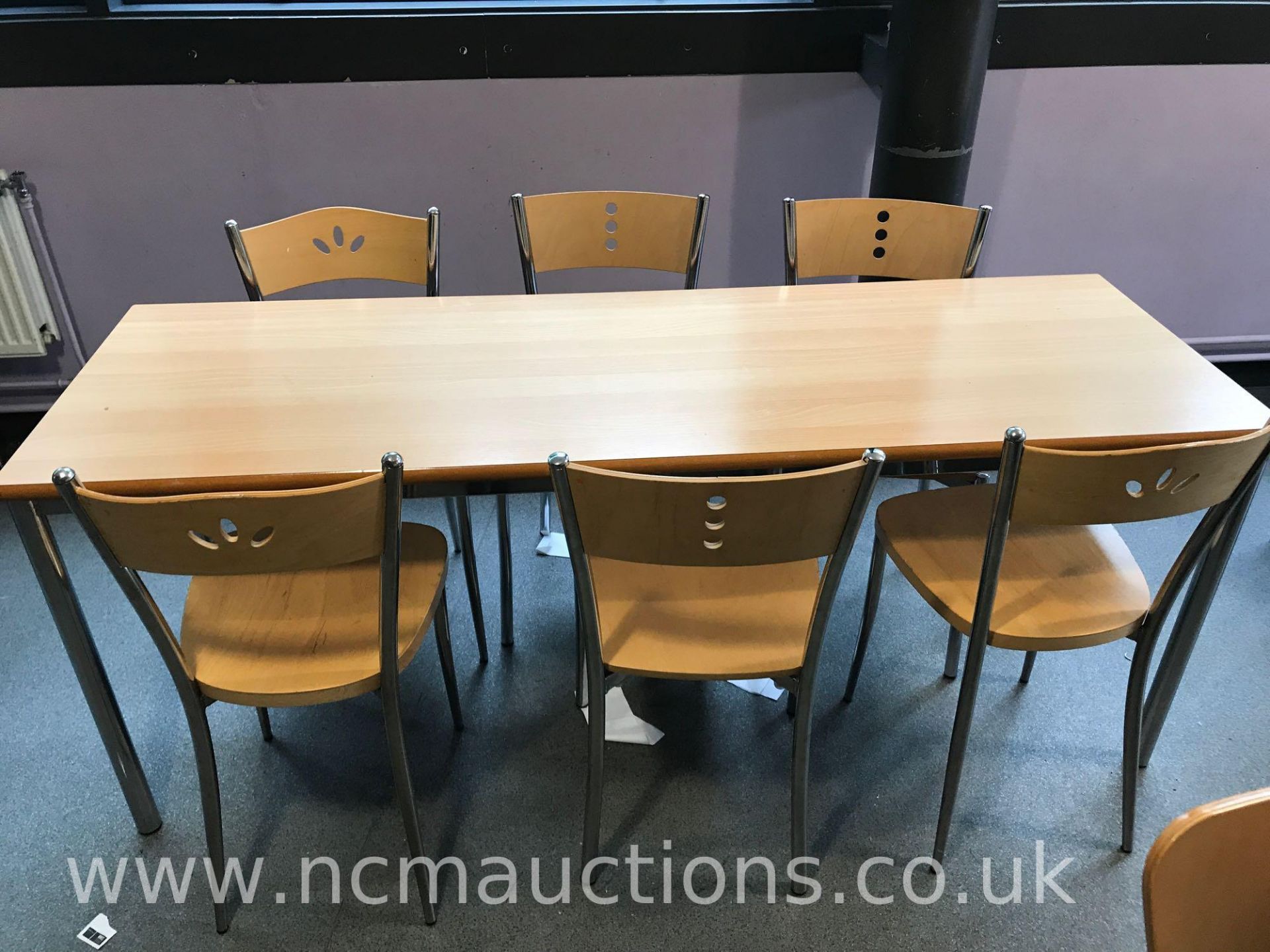 Wooden Table and 6x Chairs