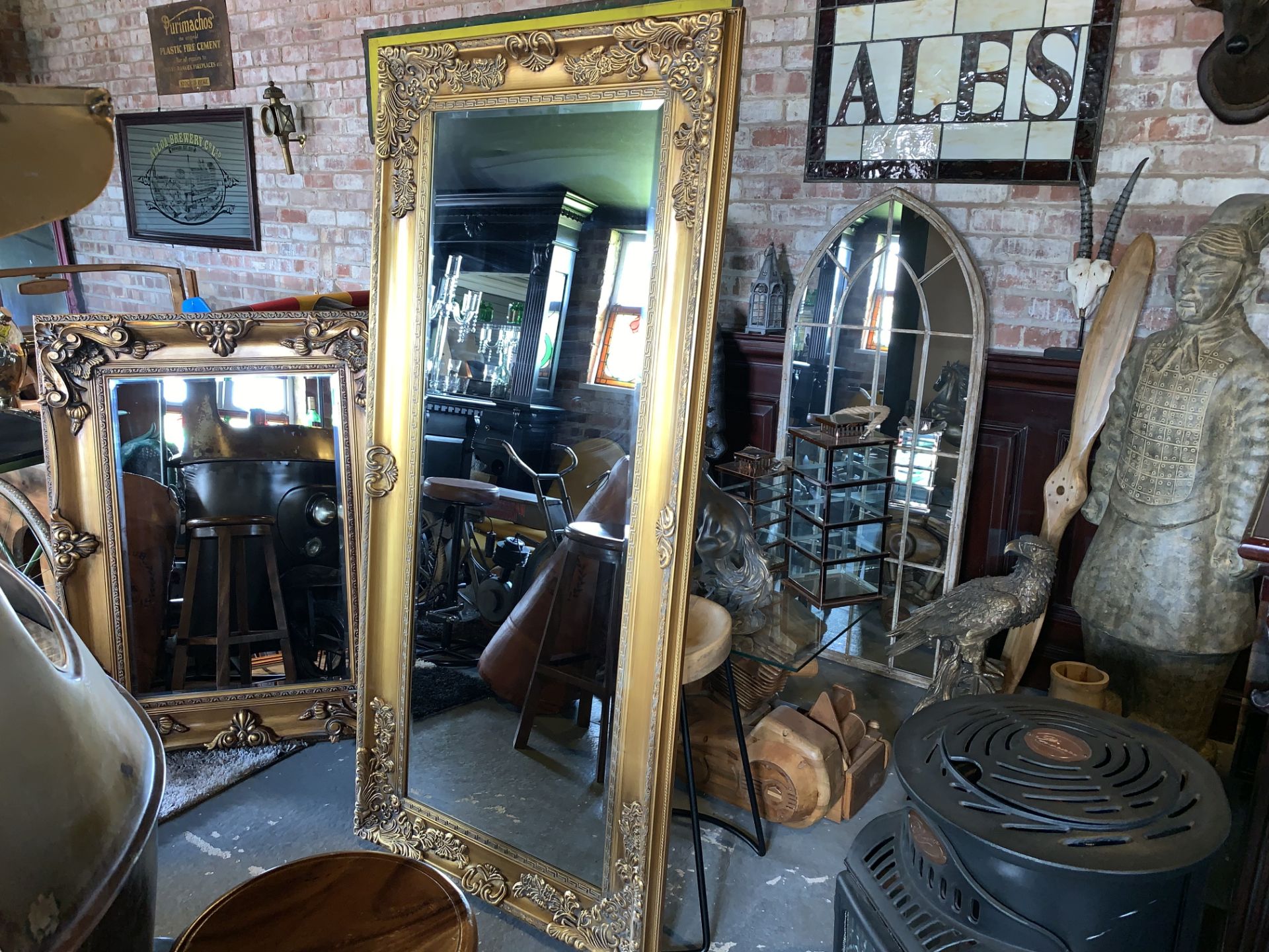 BOXED NEW 190CM X 90CM MASSIVE ANTIQUE GOLD ORNATE FRENCH BEVELLED MIRROR