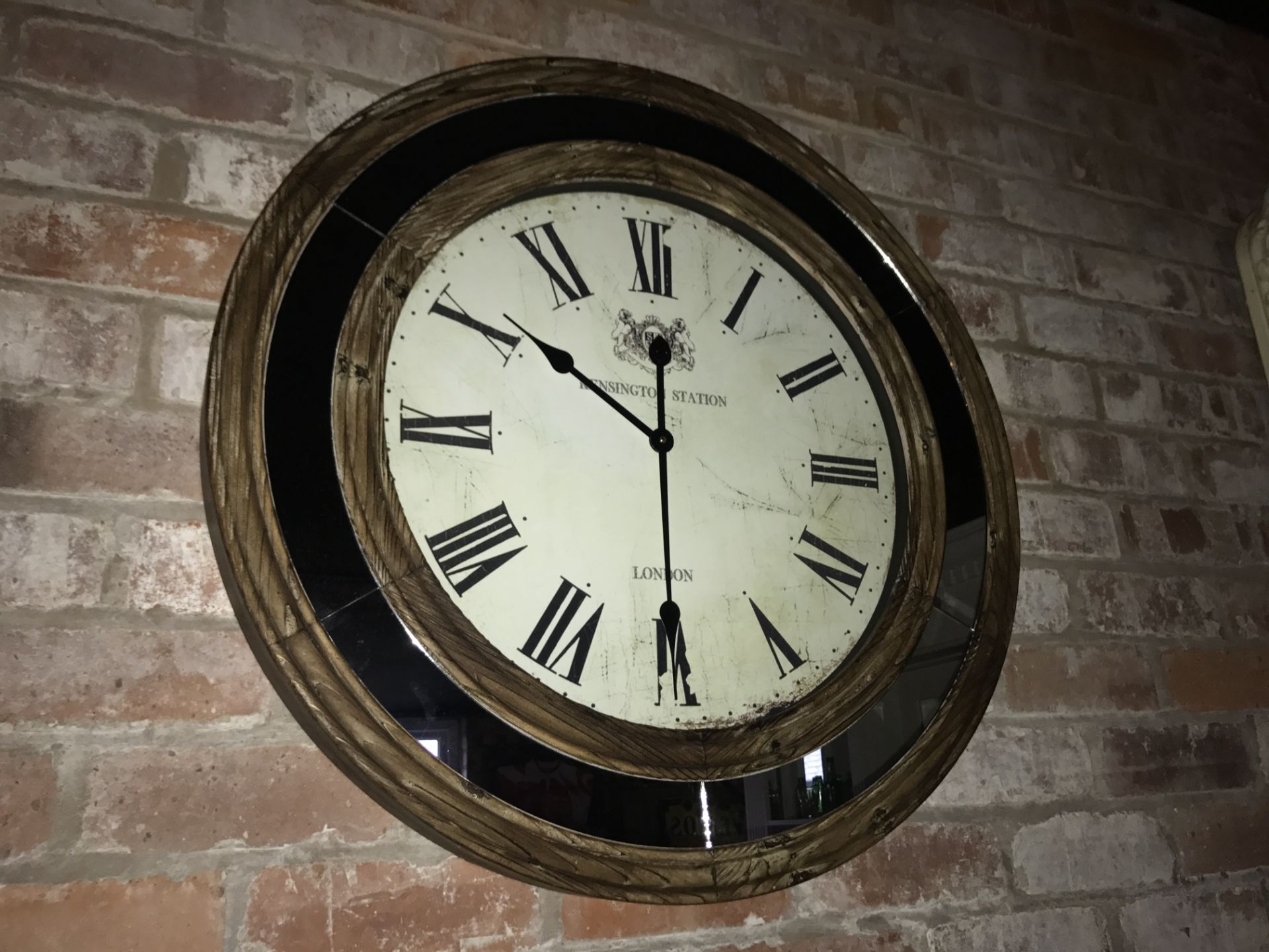 BOXED NEW LARGE KENSINGTON CLOCK IN TIMBER AND GLAZED FRAME