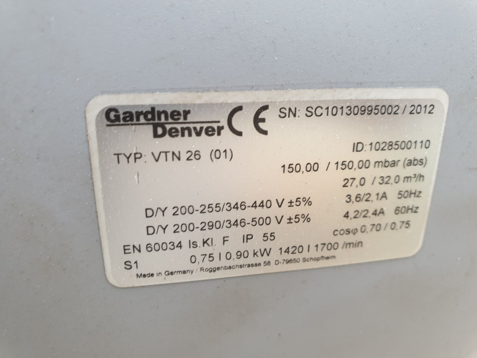 Gardner Denver / Rietschle VTN 26 (01) - Image 3 of 5