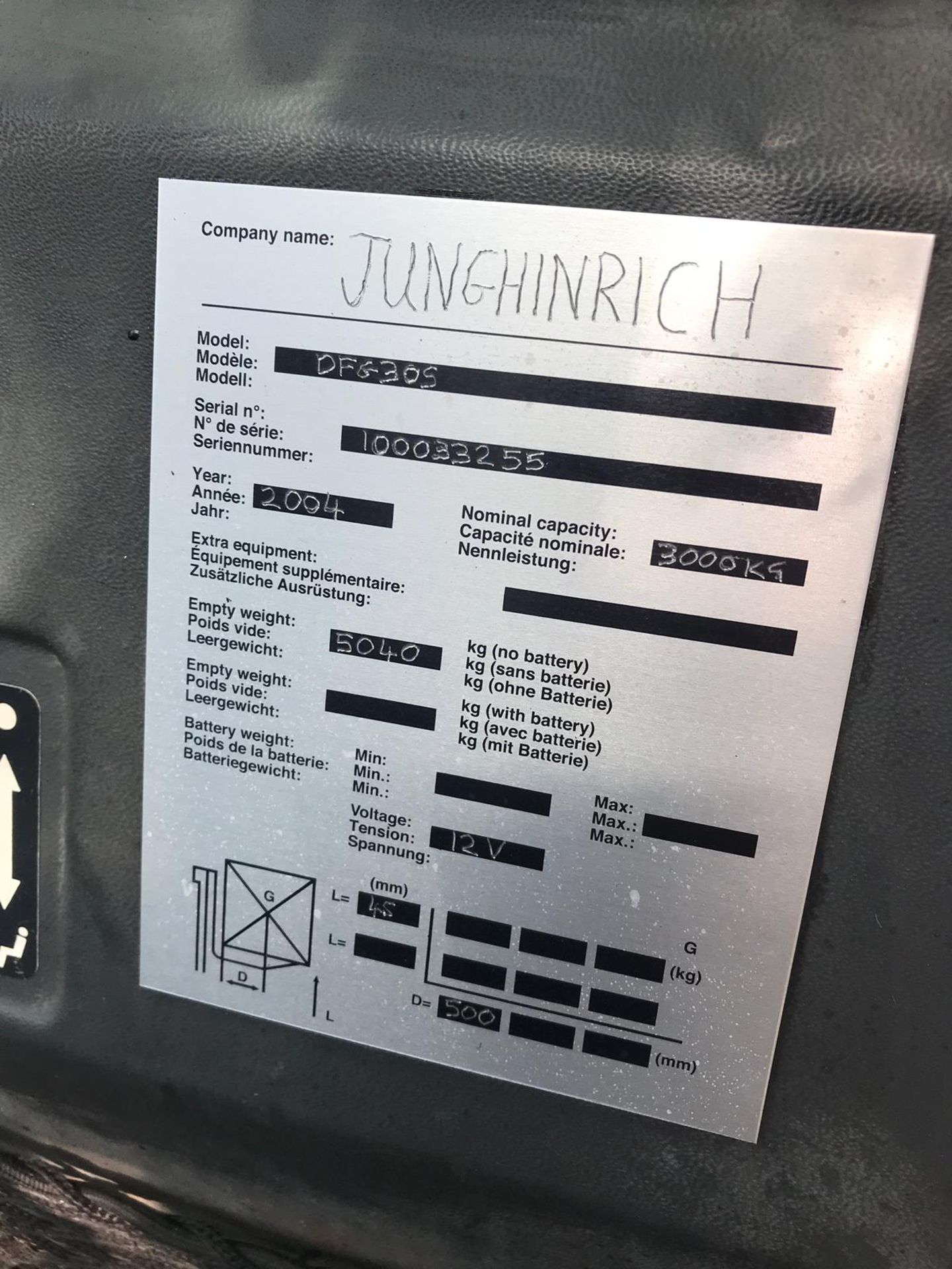 Jungheinrich Forklift Diesel - Image 3 of 8