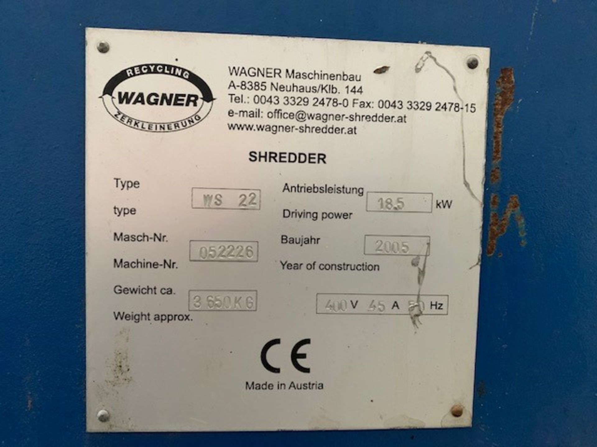 Wagner Shredder, WS22 - Image 4 of 4