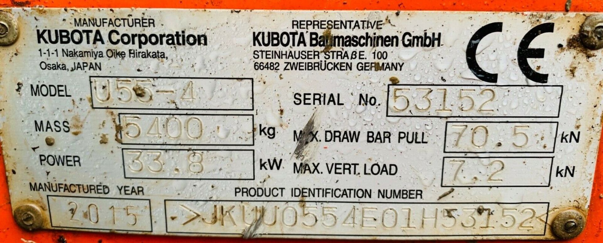 Kubota U55-4 Excavator - Image 9 of 9