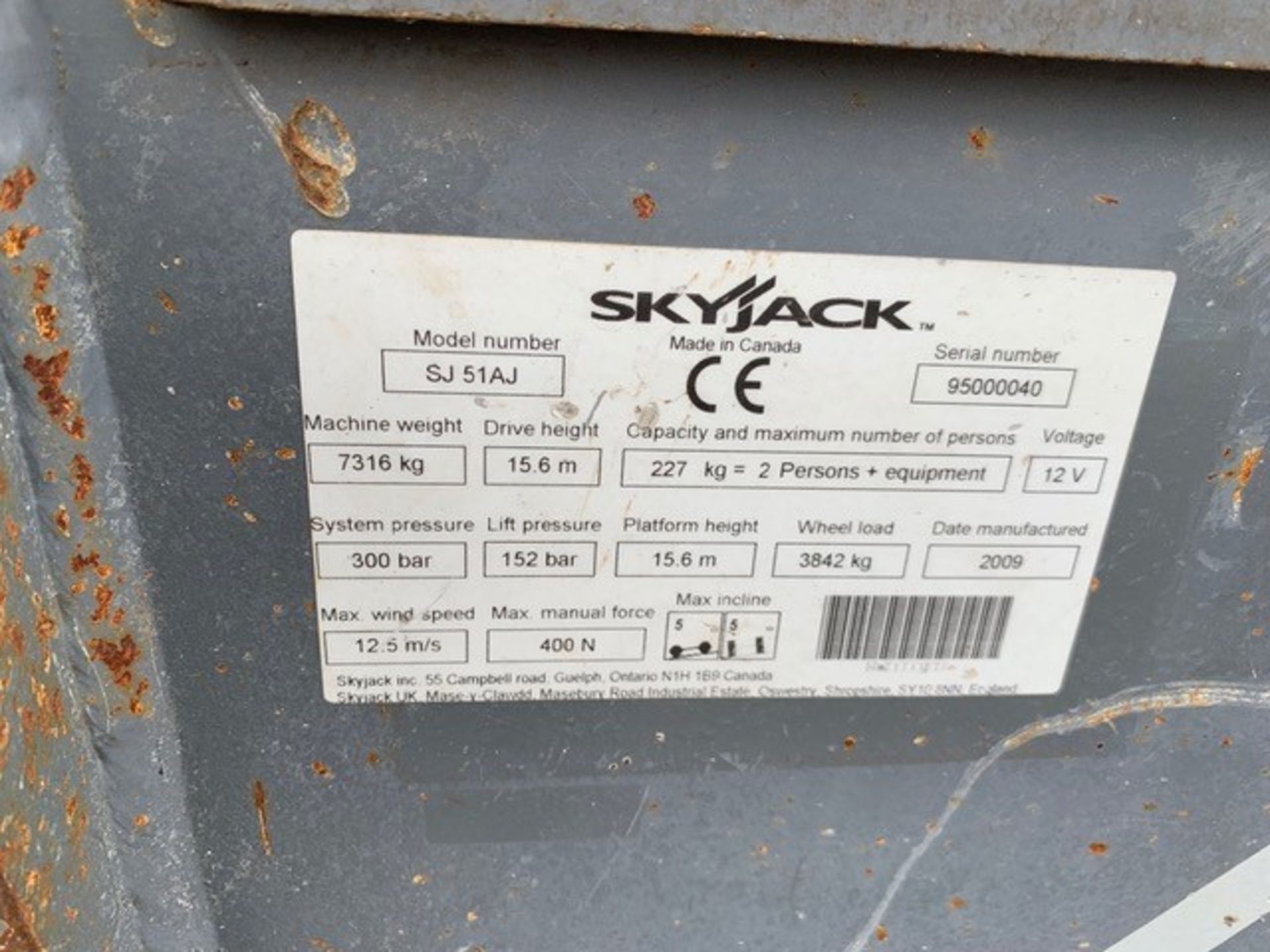 Skyjack SJ51AJ 4x4 Platform - Image 9 of 14