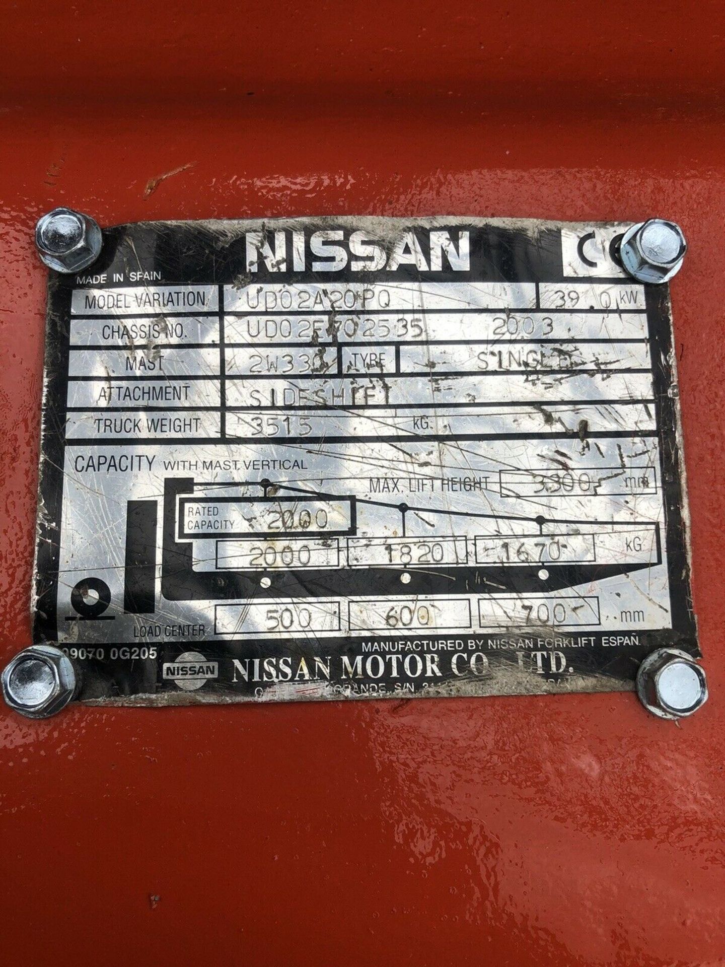 Nissan Gas Forklift Truck - Image 4 of 4
