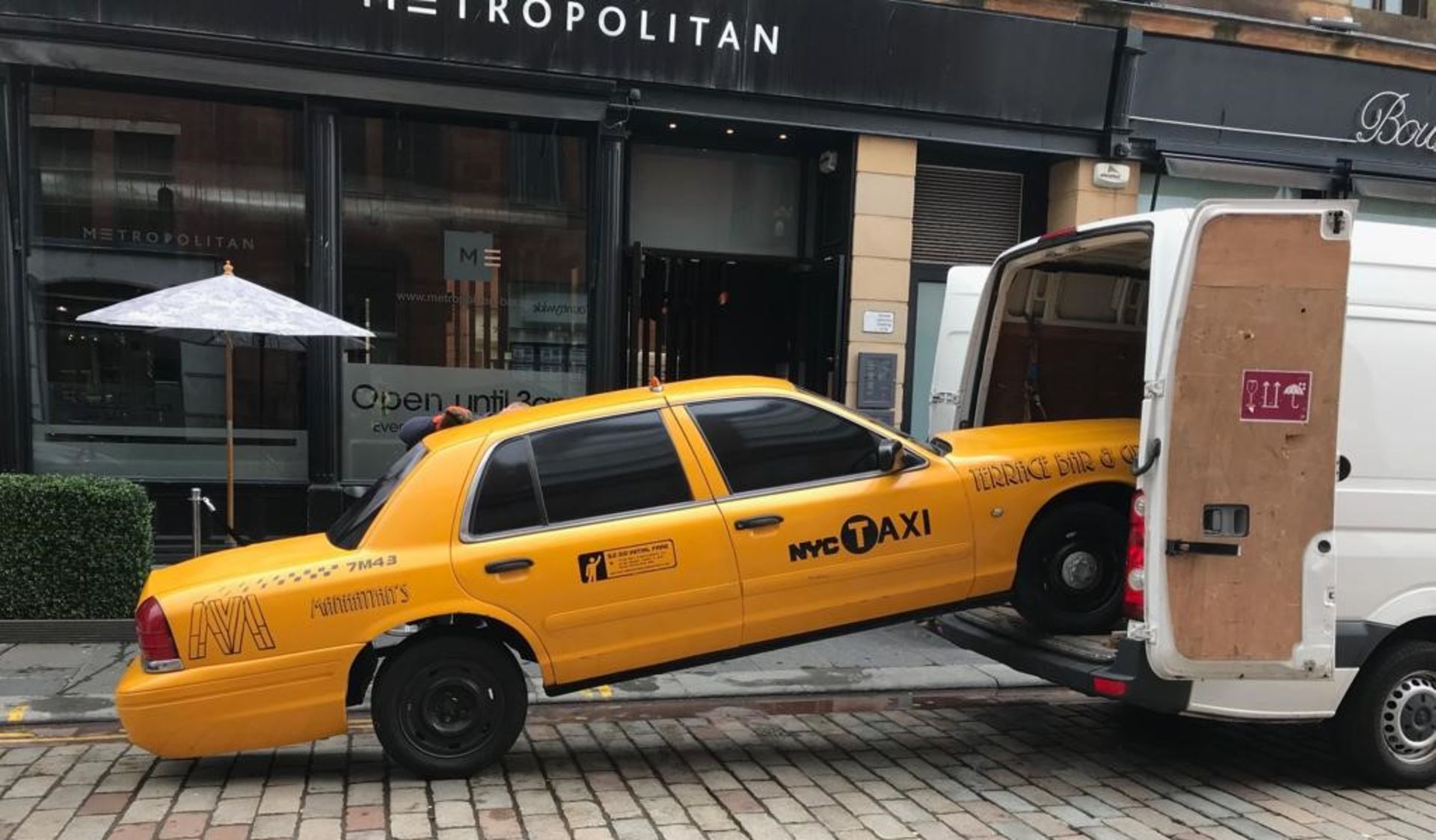 HALF OF A NEW YORK TAXI - WALL OR FLOOR DISPLAY