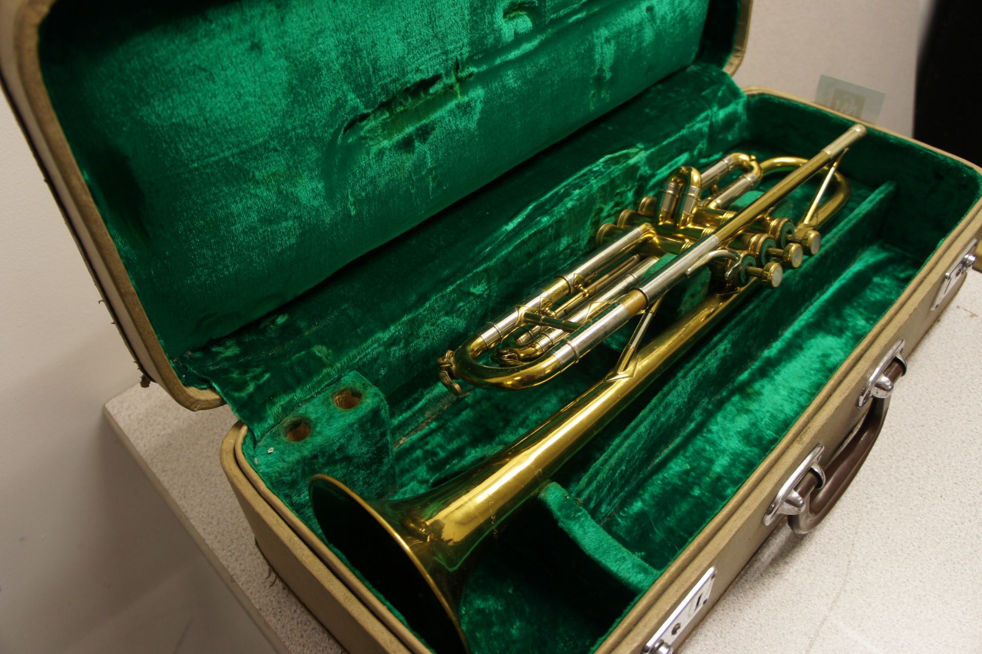 Trombone in carry case