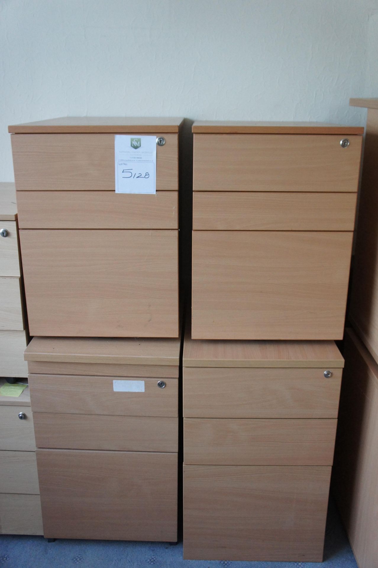 x 4 three drawer pedestals