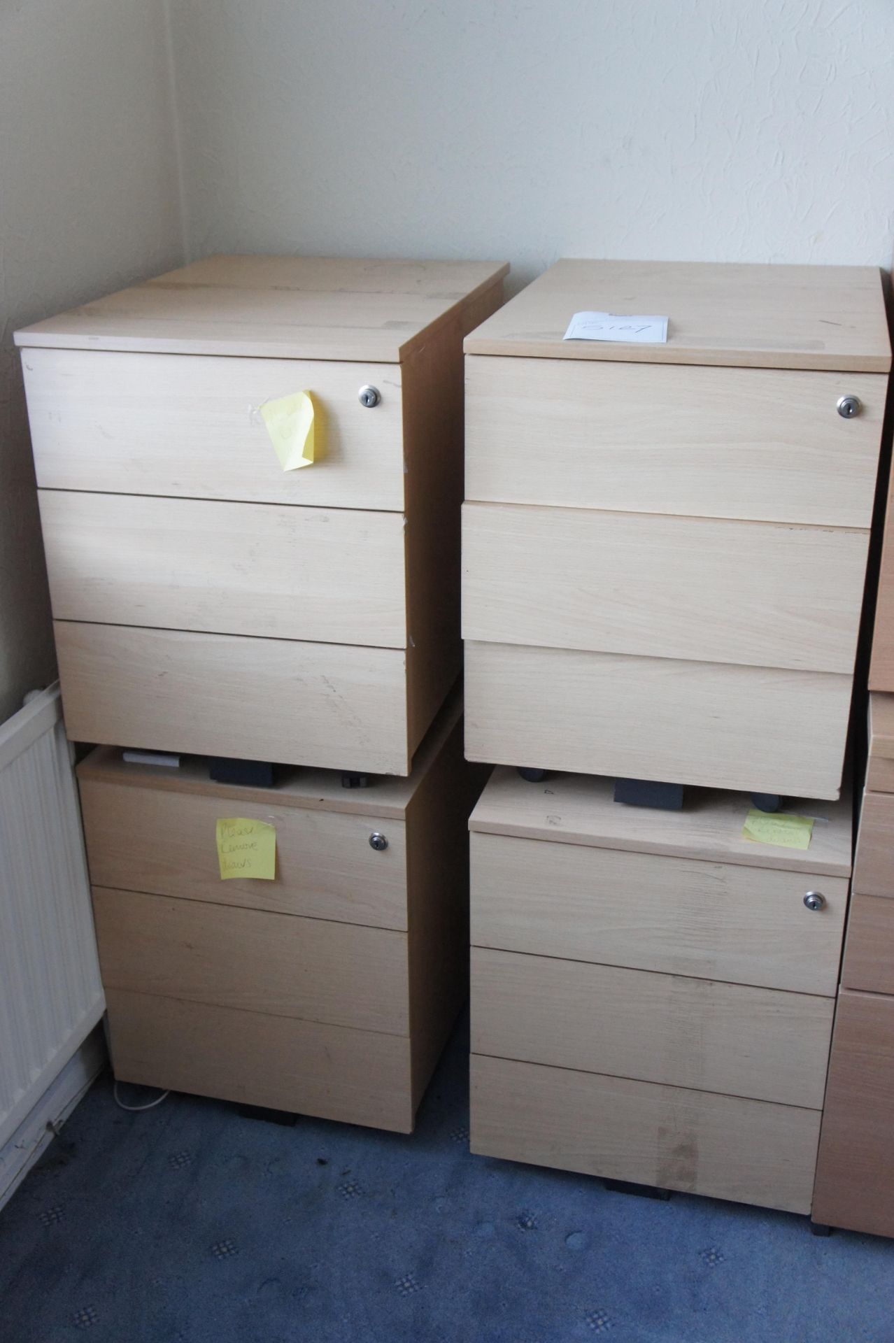 x 4 three drawer pedestals