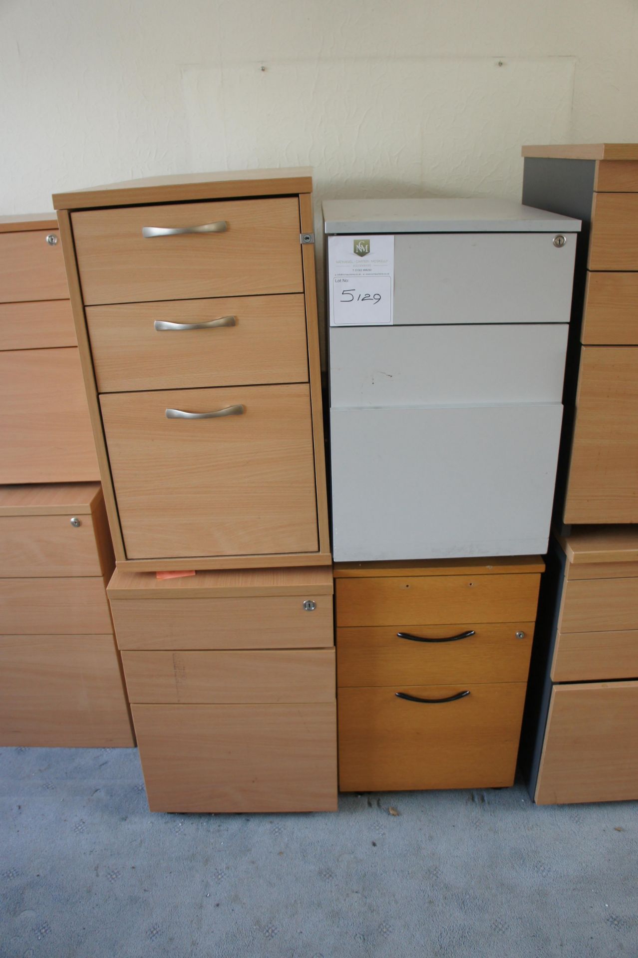 x 4 three drawer pedestals