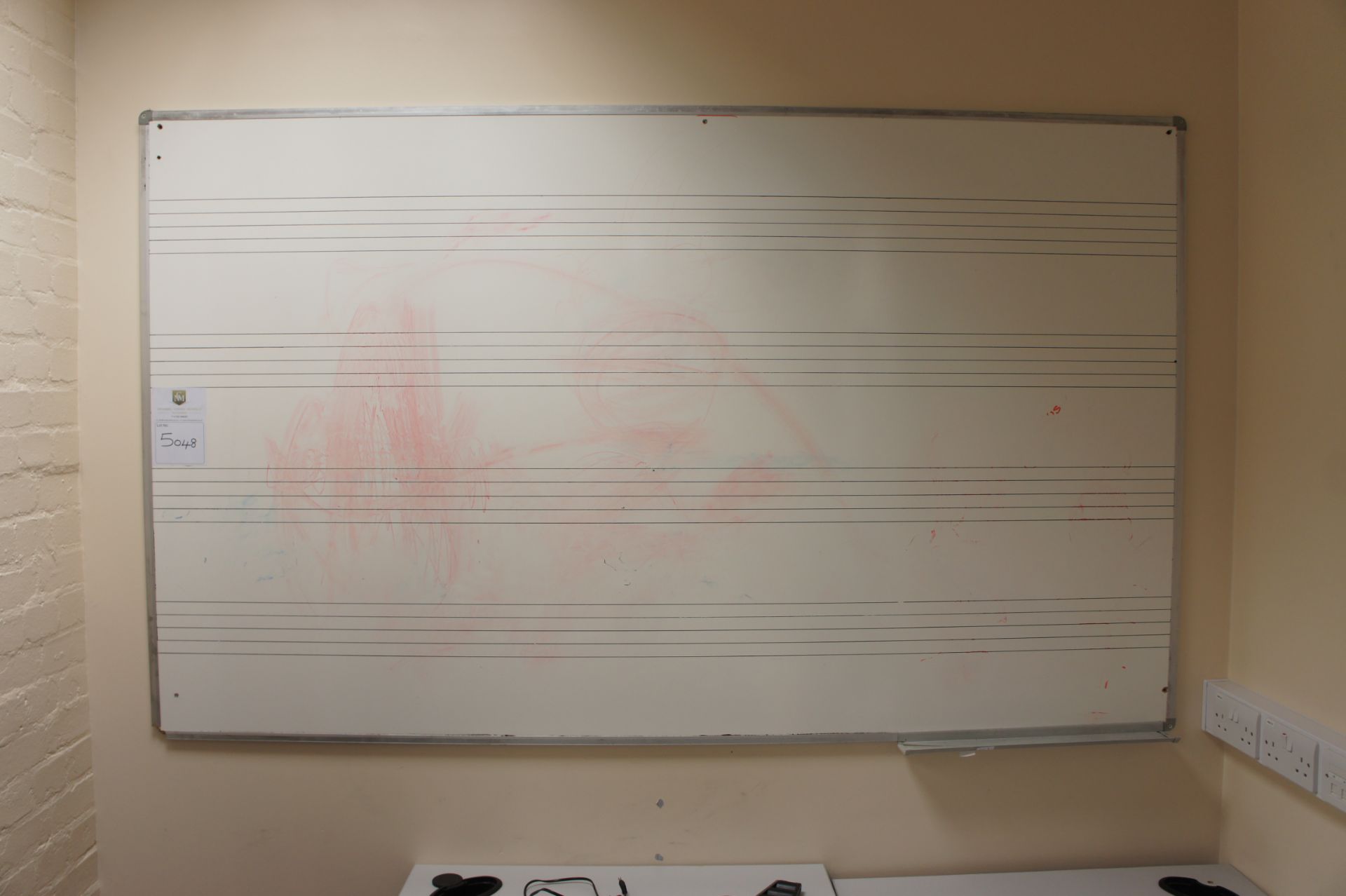 Large Whiteboard With Music Bar Lines / Staves