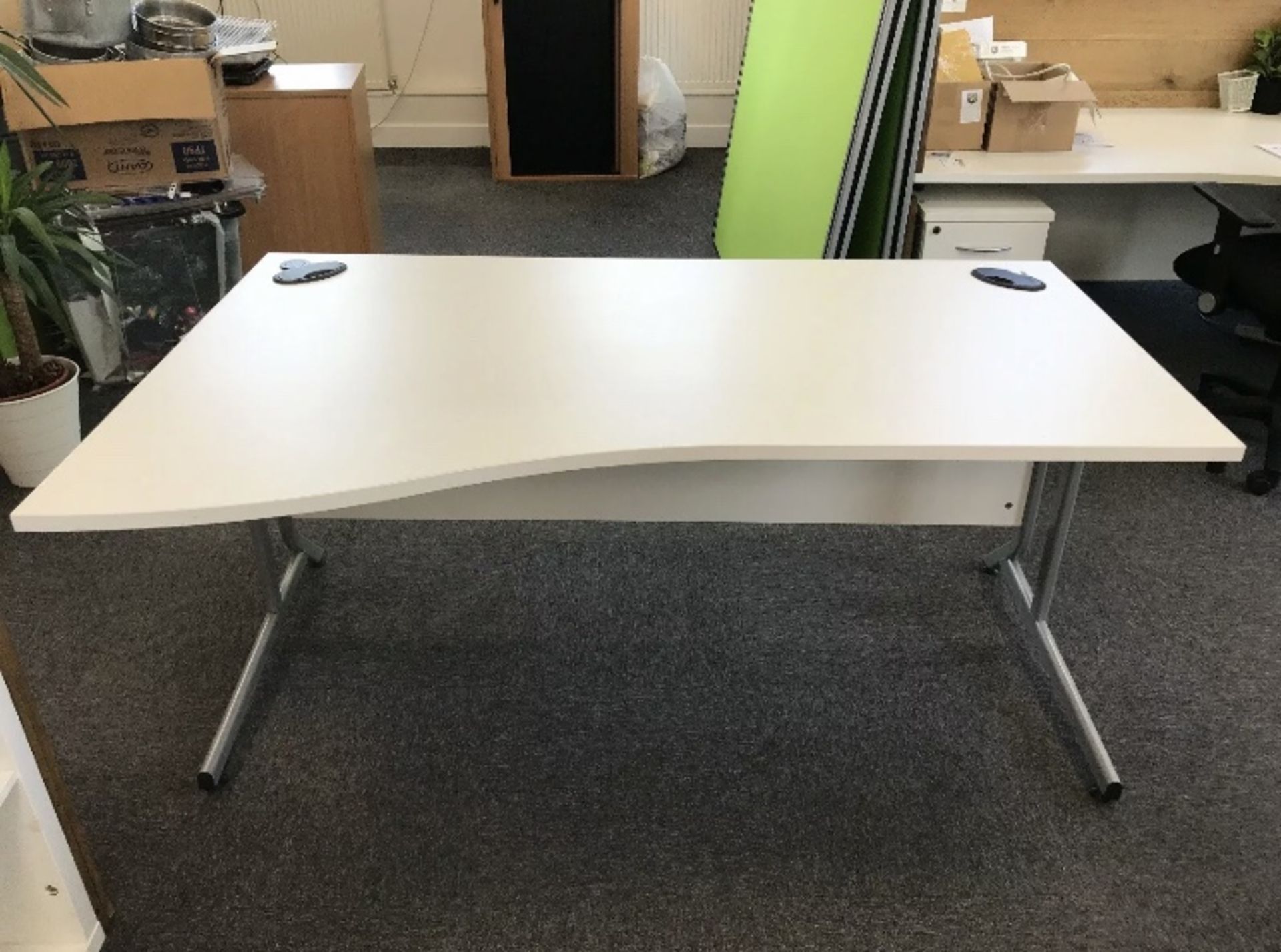 Large Modern White Left Hand Ergonomic Corner Desk