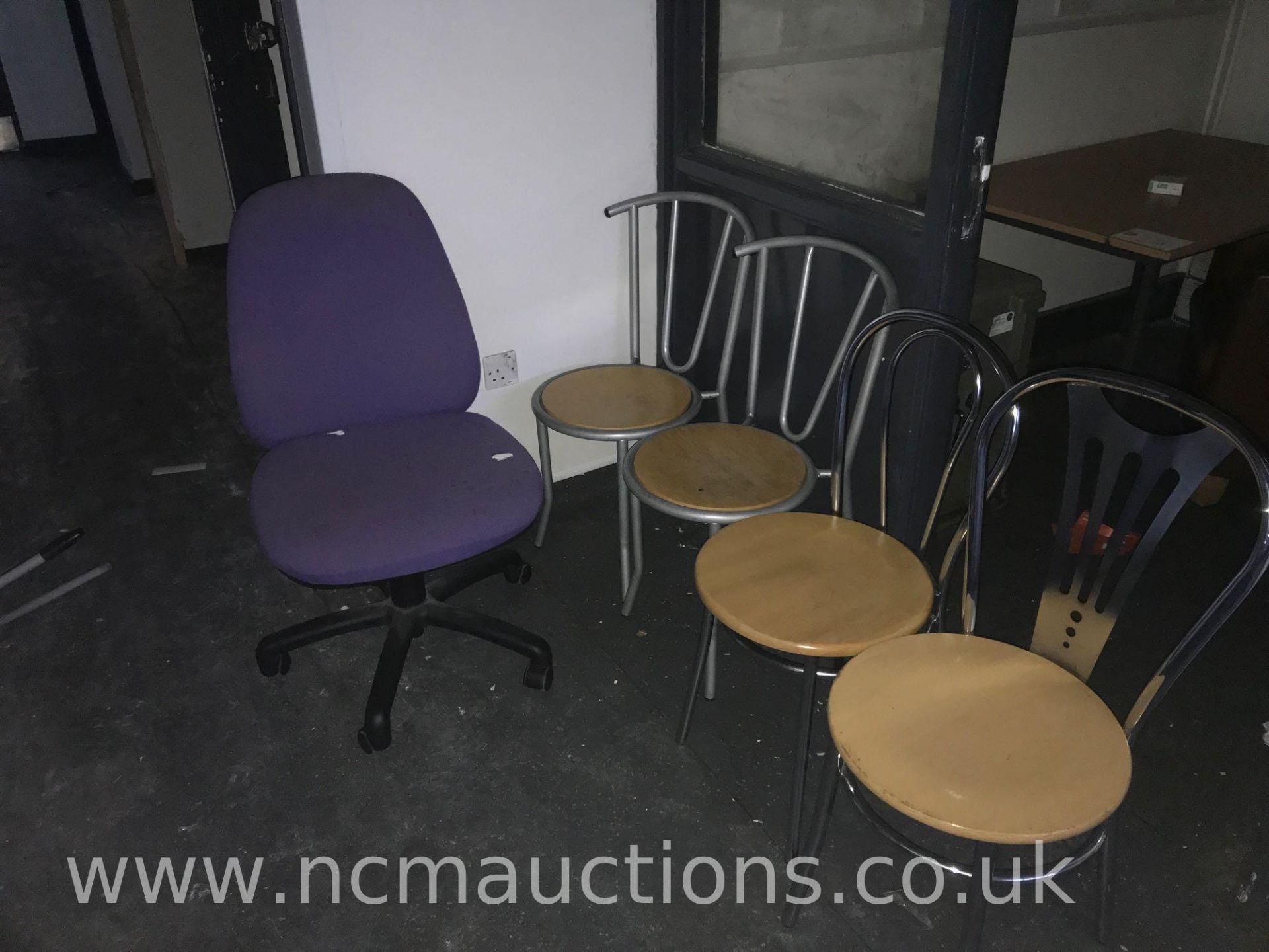 Dining table and chairs plus extra chairs and a filing cabinet - Image 3 of 3