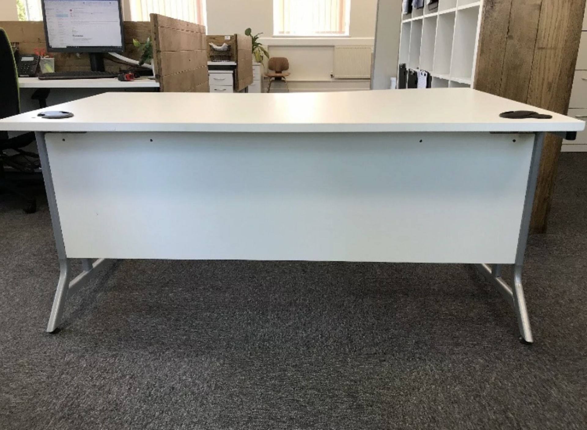 Large Modern White Left Hand Ergonomic Corner Desk - Image 7 of 7